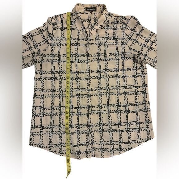 Karl Lagerfeld Paris Printed Button Front Blouse XL - Picture 7 of 9